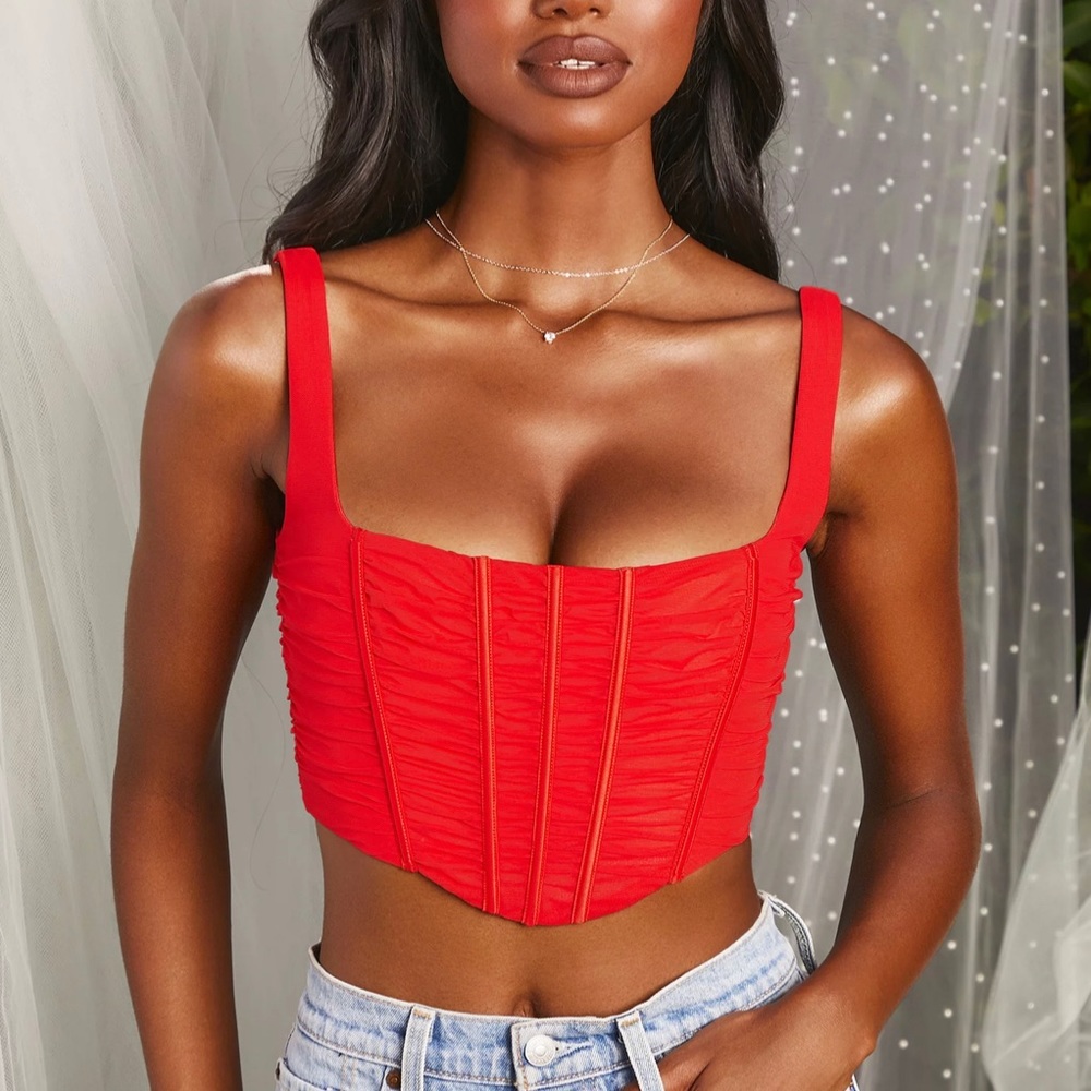 OH POLLY RED CROP TOP